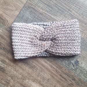 Handmade Knit Twist Neutral Browns/Creams Headband